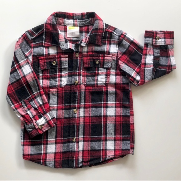 Crazy 8 Boys Flannel Shirt Size 3 Years Old - Picture 1 of 7